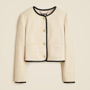 J. crew Tweed lady jacket with leather trim